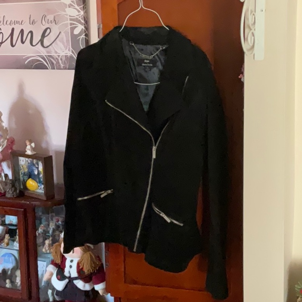 DENNIS BASSO~Washable Suede Leather Motorcycle (Moto) Jacket Coat